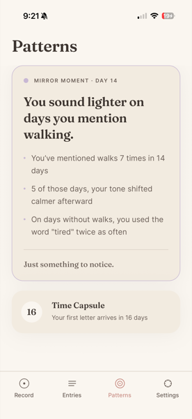 A Mirror Moment — a pattern surfaced after fourteen days